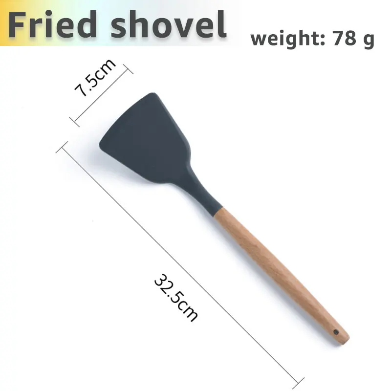 Fried-shovel Наборы инструментов для приготовления пищи нетоксичные приготовления выпечки Кухонные инструменты принадлежности силиконовая лопатка скребок-ложка щетка Лопата венчик Тернер - Цвет: Fried-shovel