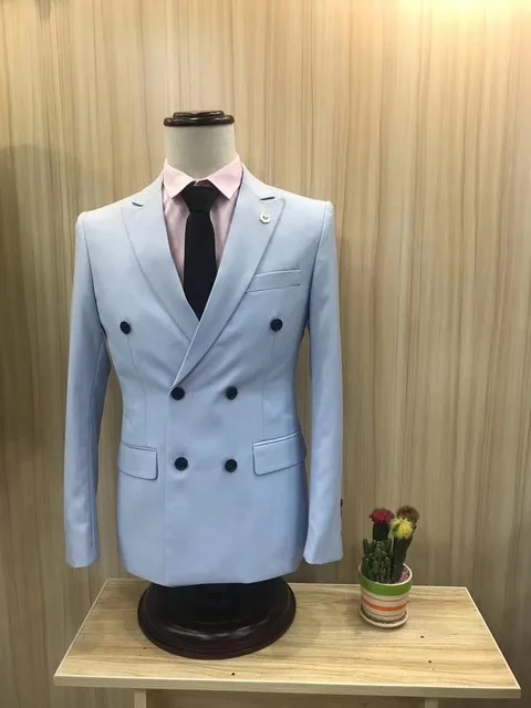 Мужские свадебные костюмы Slim Fit 2 шт смокинг жених мужские Цветочные костюмы Свадебный Мужской s костюм с брюками мужской двубортный костюм - Цвет: As the image