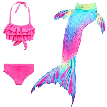 

Girls Mermaid Tails Swimming Costume With/No Fins Monofin Flipper Little Mermaid Tails for Kids Summer Beach Swimsuits C46235CH