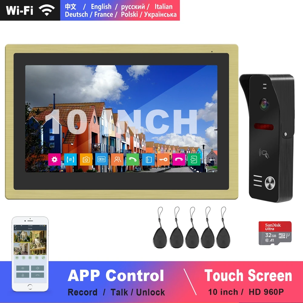 Diagonsview 10 Inch Video Intercom Wifi Intercom Wireless IP Phone-Intercom System HD Door Intercom Camera Swiping Cards Unlock Diagonsview 10 Inch Video Intercom Wifi Intercom Wireless IP Phone-Intercom System HD Door Intercom Camera Swiping Cards Unlock