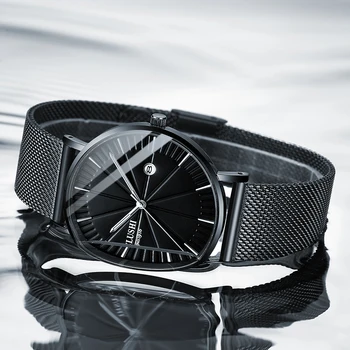 

Relogio Masculino Men‘s Simple Quartz Watch Ultra-thin Dial Mesh Stainless Steel Simple Fashion Watch Auto Date Clock Wristwatch