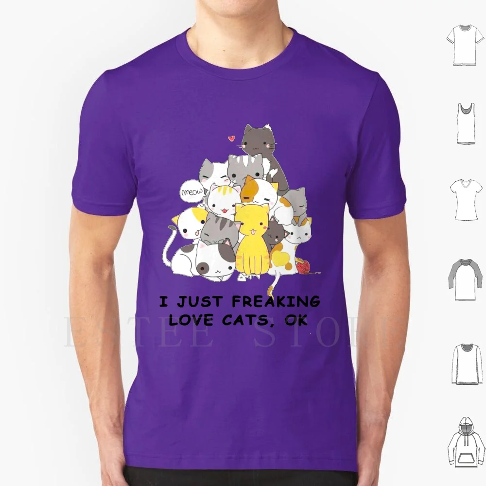 T-Shirt I Just Stripping Love Cats , Ok T Shirt Uomo Cotton 6Xl Albero Di Natale Gatti Gatti Cat I Love The Cat I Love Cats Lovers Of