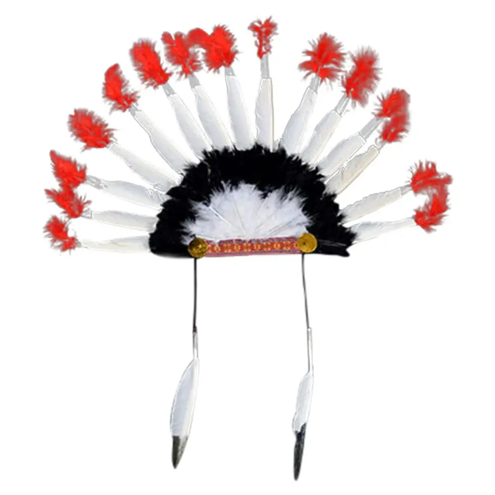 

Hat Cosplay Props Bar Stage Show Chieftain Feather Headdress Indian Feather Headdress Patriarch Primitive Dai Man Hat Halloween
