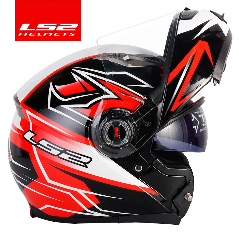 LS2 FF370 moto rcycle шлем двойной объектив Внутренний солнцезащитный козырек шлем moto LS2 откидной модульный гоночный шлем ECE Сертификация - Цвет: 4
