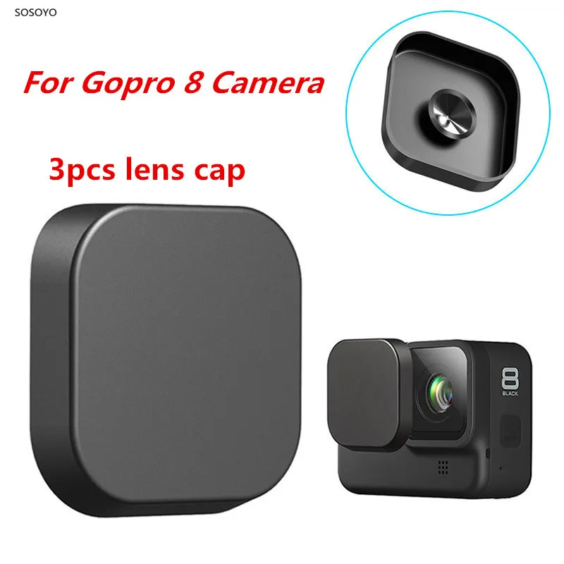 

3pcs Silicone Lens Cap Anti-scratch Protective Cover Black For Gopro Hero 8 Black Action Camera Accessories
