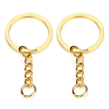 

DC 20pcs/lot 20mm Gold Rhodium Antique Bronze Color Key Rings Keychain Split Ring Key Chains For Diy Jewelry Making