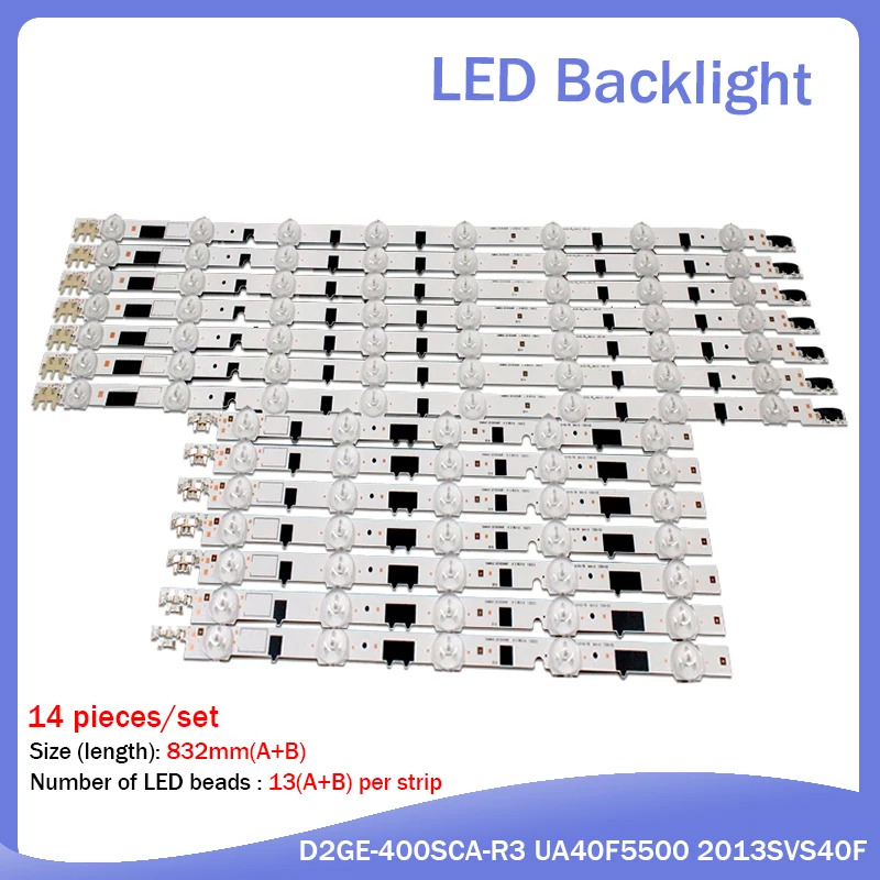 Strip para Samsung Pces Backlight 40 tv D2ge-400sca-r3 D2ge-400scb-r3 Ua40f5500 2020svs40f Ue40f6400 – 6300 Ue40f5000 5700 14 x Led Mod. 1313409