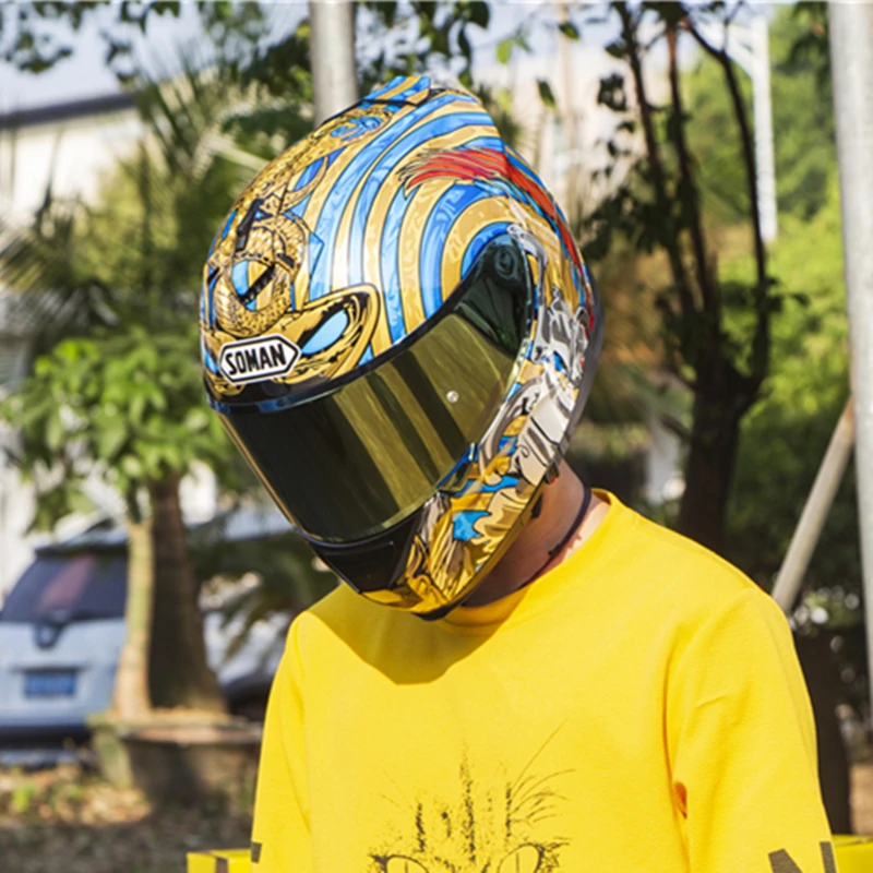 Viseira Capacete Профессиональный гоночный шлем с двойным козырьком для мотоцикла, мотоцикла, велосипеда, полный шлем для лица Casco Patinete