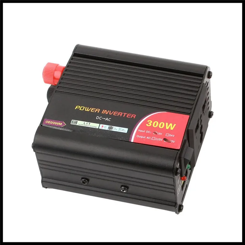 Car Inverter 12v To 220v 300w Solar Dual Converter Power Charger Adapter Gift Car Battery Clip Alligator Clip