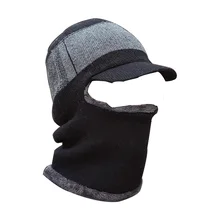 Толстая теплая шапка зимняя теплая велосипедная ветрозащитная шапка вязаная Лыжная маска для лица шапка