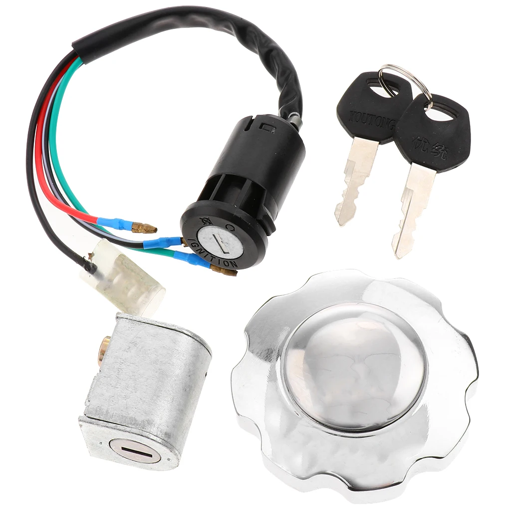 Ignition Key Switch Lock Oil Tank Cap For  CG125 ZJ125 ATV Motorcycles