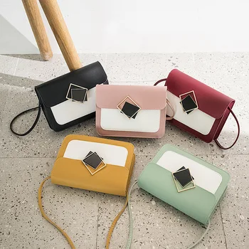 

CrossBody Bag For Women 2020 Fashion Messenger Bags Simple Contrast Color Hasp Small Shoulder Bag Women Flap Bags Handbag
