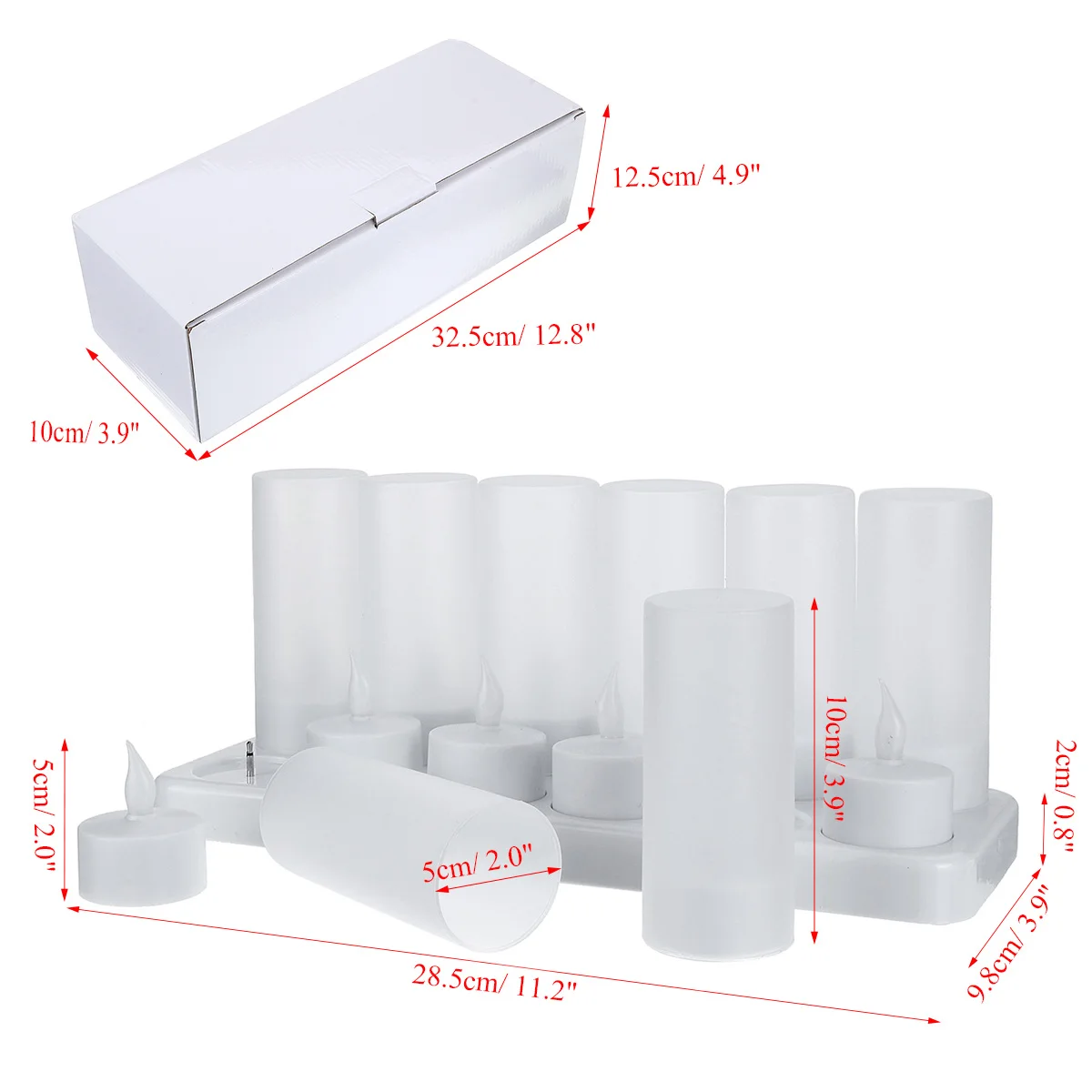 4/6/12pcs LED Electric Candle Rechargeable Flameless Tea Light Waxless Romantic Wedding Dinner Party Decoration With Battery