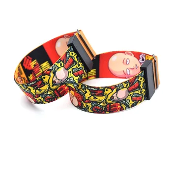 

30pcs/lot ONE PUNCH-MAN Wristband Adjustable Ribbon Wristbands 3D Printing Cartoon Anime Hand Strap HipHop Accessories NA2310