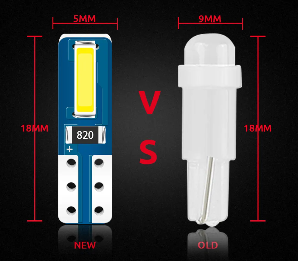 T5 LED 자동차 인테리어 조명, W3W W1.2W 슈퍼 브라이트 CSP LED 2SMD 자동차 대시 보드 워밍 표시기, 자동차 계기 램프, 12V, 10 개