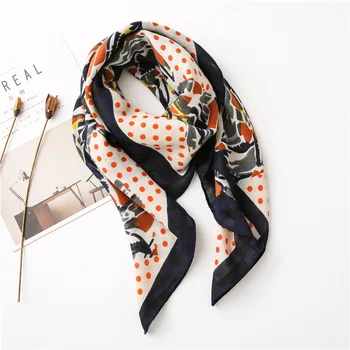 

2020 fashion head scarf ropa de mujer Fashion Kerchief For Women Print Hijab Scarfs Square Shawls and Wraps Scarves For Lady