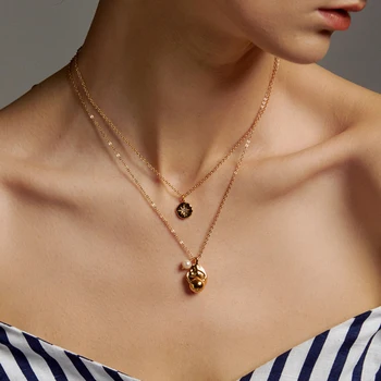 

Timeless Wonder Brass Layered Geo Zirconia Choker Necklace Women Jewelry Punk Designer Detachable Top Ins Boho Versatile 4344