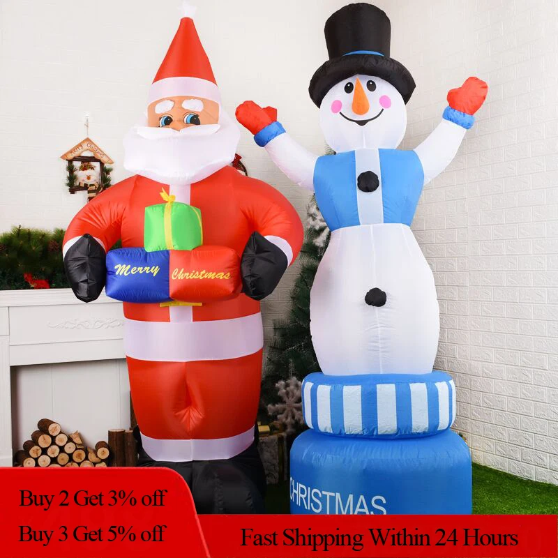 360 Degree Rotation Inflatable Santa Claus Outdoors Christmas