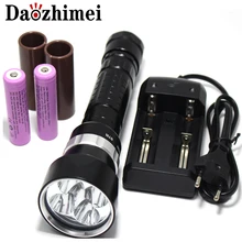 8000 Люмен 5 x XML L2 светодиодный вспышка для подводного погружения и светильник фонарь подводный 200 м Водонепроницаемый светодиодный вспышка светильник Фонари фонарь