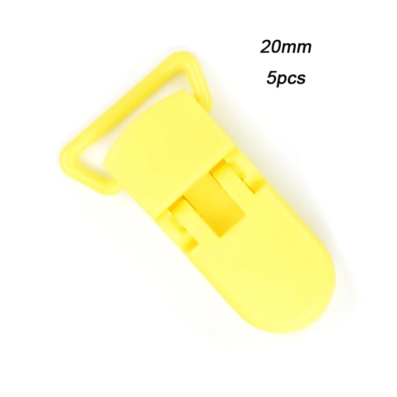 5pcs 20mm yellow LOFCA, разноцветный нейлоновый шнур, Прорезыватель для сосок, зажим, аксессуары, сделай сам, для прорезывания зубов, ожерелье, подвеска для изготовления ювелирных изделий - Цвет: 5pcs 20mm yellow