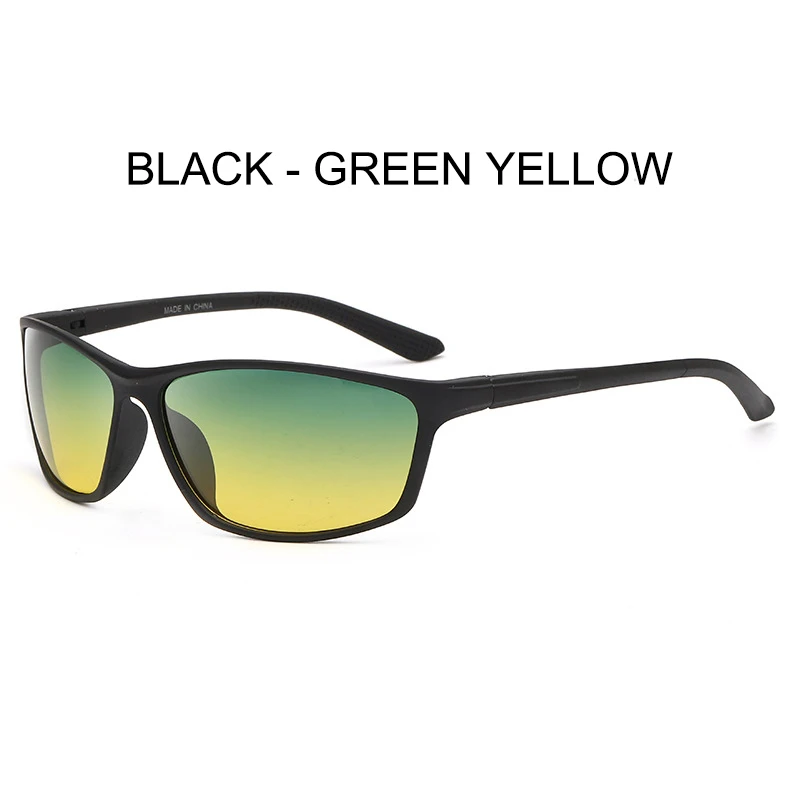 BLACK-GREEN YELLOW SIMPRECT фотохромные поляризованные солнцезащитные очки мужские ретро солнцезащитные очки винтажные квадратные водительские солнцезащитные очки для мужчин черные солнцезащитные очки - Цвет линз: BLACK-GREEN YELLOW