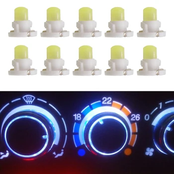 

10Pcs T3 LED Car Light Bulb Cluster Gauges Dashboard White/Yellow/Blue/Red/Green instruments Panel Climate Base Lamp Light