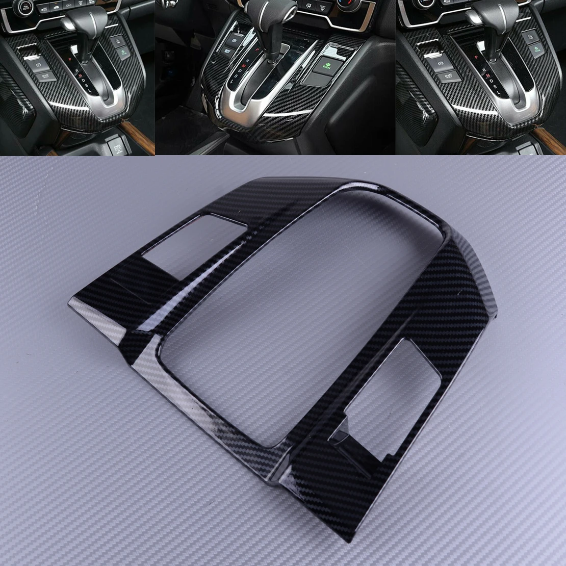 

DWCX Black Carbon fiber Texture Car Interior Central Console Cover Trim Gear Shift Box Panel fit for Honda CRV 2017 2018 2019