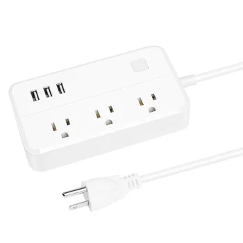 

Desktop Power Strip Charging Station with 3 Fast Charge USB Ports 3 AC Outlets Extension Cord for Home, Office or Travel,US Plug