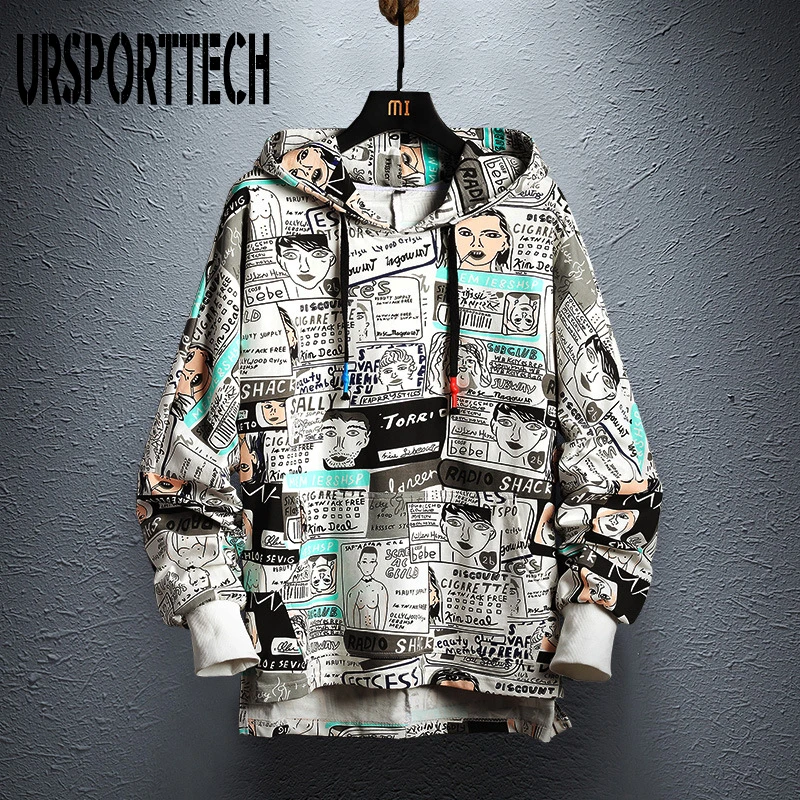 2019 новые Брендовые мужские толстовки Harajuku мультфильм рисунок принт пуловер