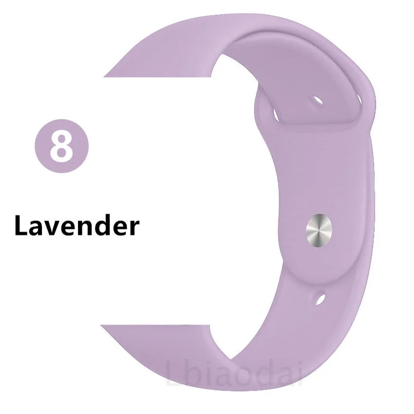 lavender Ремешок для apple Watch 5 4 ремешок 44 мм 40 мм iwatch 3 2 ремешок 42 мм 38 мм Correa apple watch силиконовый браслет аксессуары - Цвет ремешка: lavender