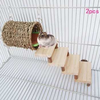 

Hamster Tunnel Bed Climbing Ladder Cage Playground Chew Toys Rat Habitat Shelter GXMA
