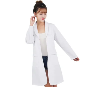 

Ladies Medical Robe Medical Lab Coat Hospital Doctor Slim White Nurse Uniform Medical Gown Overalls