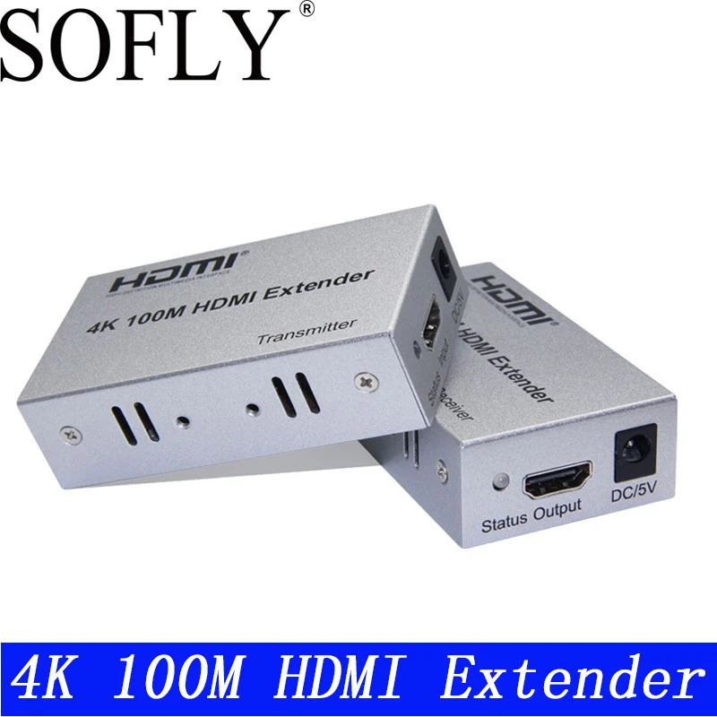 

4K HDMI Extender TCP IP 100M 330FT Over Cat5/Cat5e/Cat6 to UTP Rj45 Network HDMI Transmitter Receiver HDMI Extensor