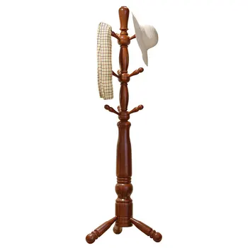

Coat rack household single pole room clothes rack solid wood hangers landing bedroom simple hangers
