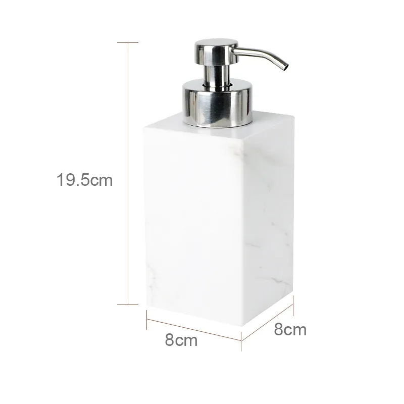 1pc Modern White Marble Texture Shampoo Liquid Soap Dispenser Gargle Cup Bathroom Accessories Soap Dish Wristband Hand Dispenser