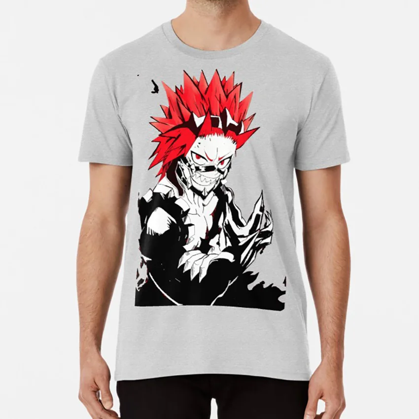 Красная футболка riot eijirou kirishima red riot katsuki bakugou shouto todoroki shoto shouto todoroki katsuki bakugo all might izuku - Цвет: Серый