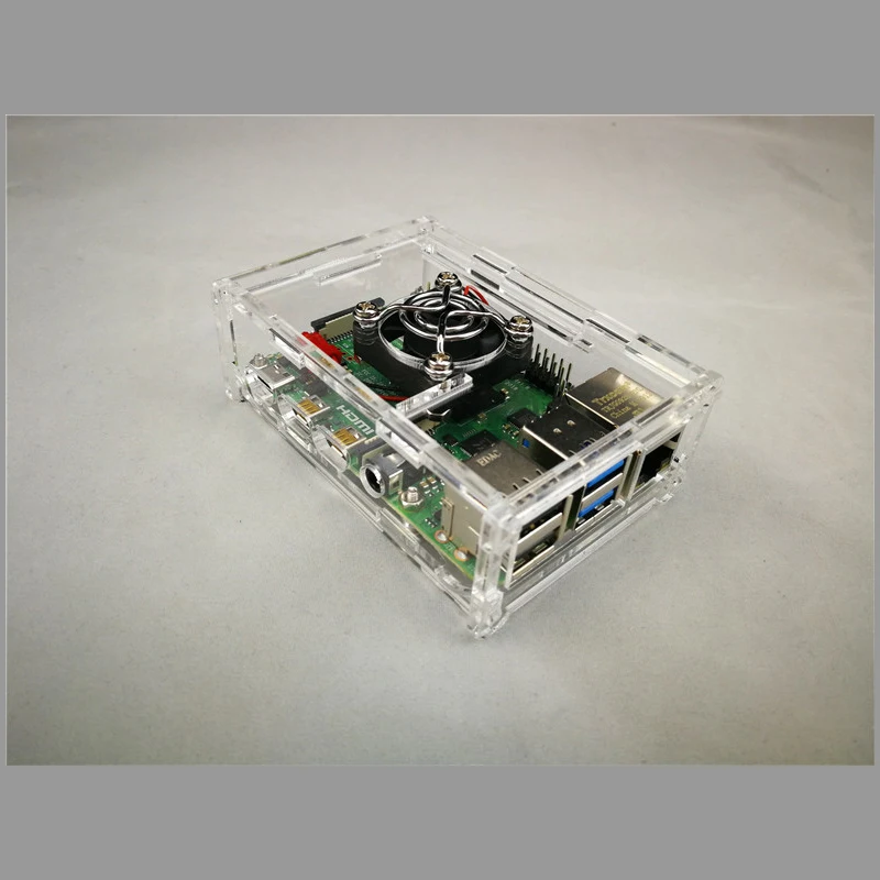 Raspberry Pi 4 акриловый чехол с охлаждающим вентилятором Прозрачный чехол для Raspberry pi 4 Модель B прозрачный корпус совместим с RPI3 RPI2