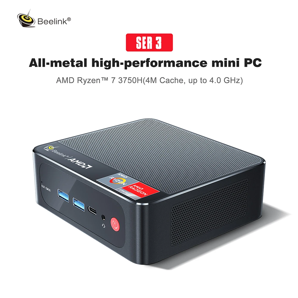 Mini computadora de Escritorio DDR4 / 512GB SSD de 16 GB actualizable con Windows 10 Pro BT 5.1 DP y USB C conexión HDMI procesador AMD Ryzen 7 3750H de Cuatro núcleos Mini PC