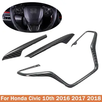 

1PC ABS Inner Car Steering Wheel Frame Cover Trim Fit for Honda Civic 10th 2016-2018 Steering Wheel Decoration Sticker
