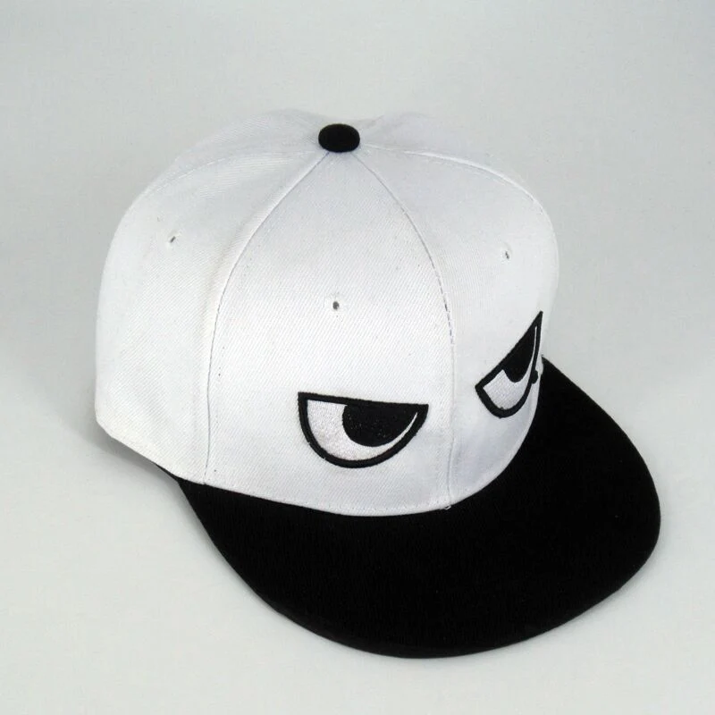 New Fashion Men Women Baseball Cap Cute Cartoon Eyes Embroidery Unisex Snapback Adjustable Teenage Hip Hop Flat Hat Caps CP0388 (5)