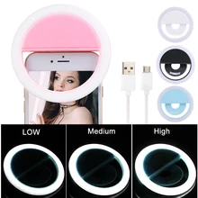 USB зарядка селфи портативная Вспышка светодиодная камера телефон фотография кольцо светильник для улучшения фотографии смартфон тонизирующий светильник USB