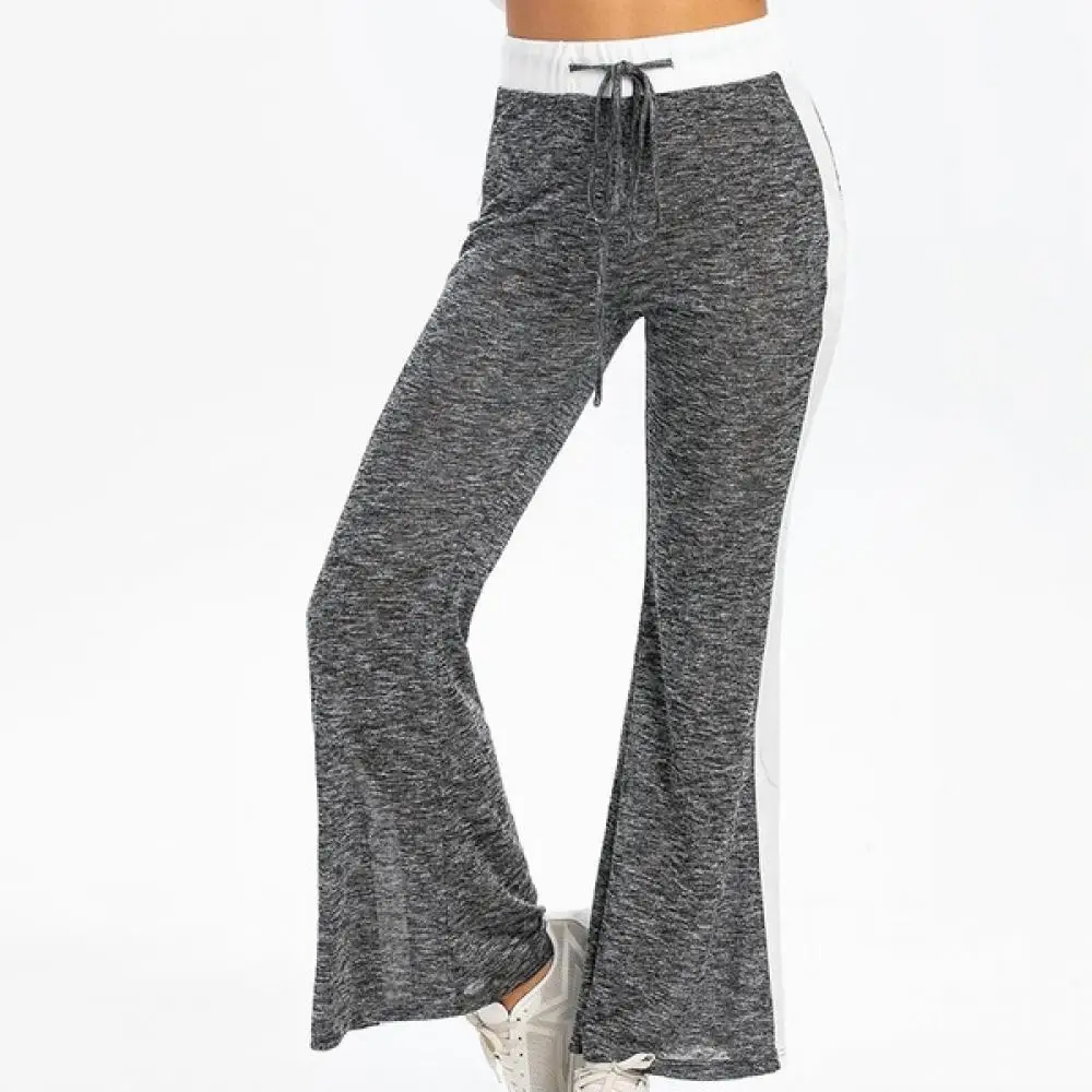 

Fashion Solid Elasticity Leggings Bell-bottoms Pants Training Athletic Pants Women Wide Leggings Sport Fitness Trousers