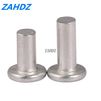 

50/100Pcs M3 M4 M5 M6 GB109 Aluminium Solid Rivets AL Aluminum Knock Flat Head Solid Rivet