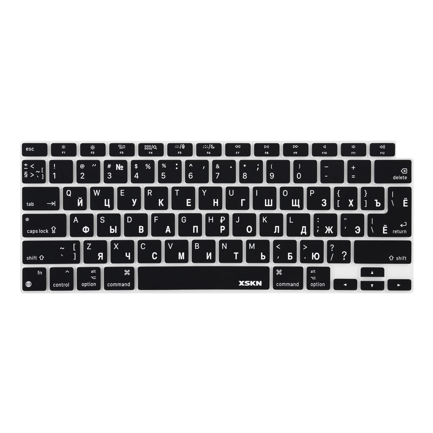 

XSKN Russian Language Silicone Keyboard Cover Skin for MacBook Air 13.3" with Touch ID A2179/A2337 M1 Laptop Protective Film