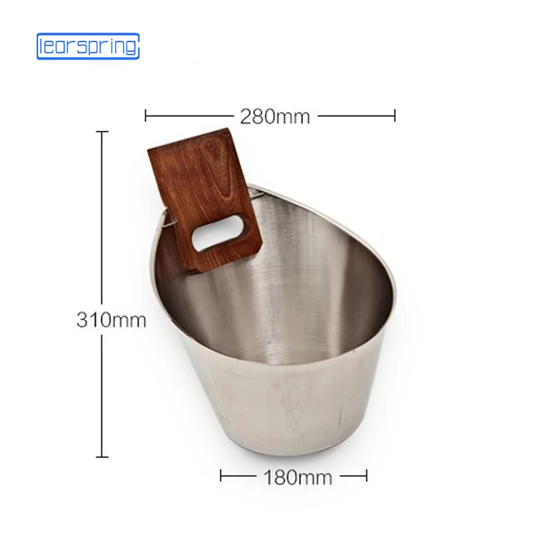 Высококачественное ведро из нержавеющей стали для сауны+ набор кухонной утвари для сауны Спа Аксессуары для ванной комнаты