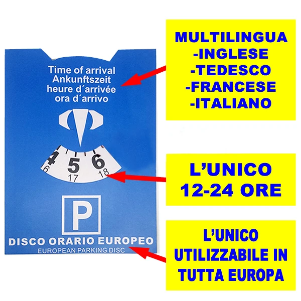 DISCO ORARIO ORA PARCHEGGIO PARCOMETRO 12-24 ORE AUTO AZZURRO SOSTA 99S0334  INVIATO DALL'ITALIA - AliExpress