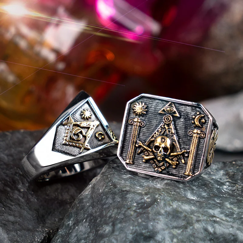 Мужское кольцо с черепом из нержавеющей стали|Кольца| |