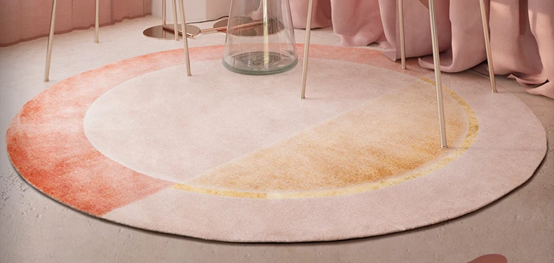 Скандинавские розовые круглые ковры для девочек, современные ковры для гостиной, спальни, стул, ковер, туалетный столик, коврики для дома и ковры