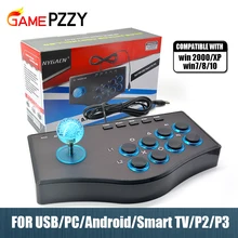 Joystick de Arcade para PC, consola PS2/PS3 para Android Smart TV con Cable de 1,8 metros y vibrador incorporado de ocho direcciones Joyst