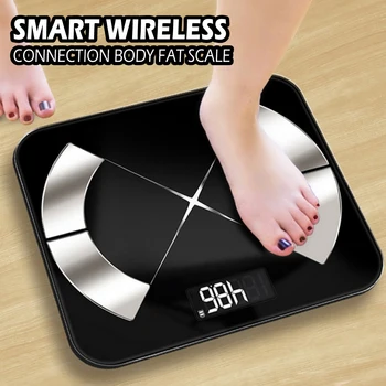 

Body Weight Scale Bluetooth Bathroom Floor Body Fat Scale Smart Electronic LED Digital Weight Scale Fat Water Muscle Mass BMI